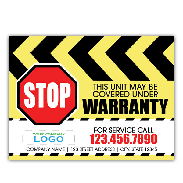 HVAC Warranty Warning Sticker