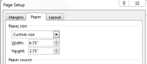 page size