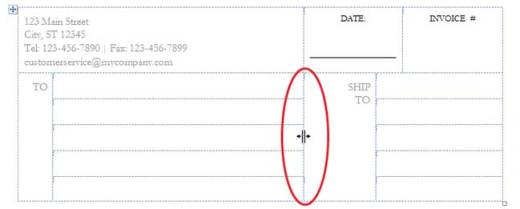 Hover Mouse Over Dotted Line to Adjust Cells
