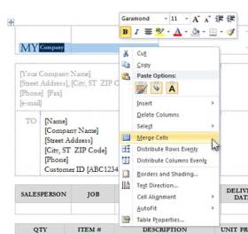 Right-click Over Highlighted Area for Menu