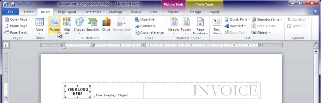 Inserting Your Company's Logo
