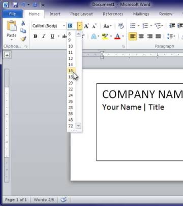 Change the Font Size of Your Company's Name