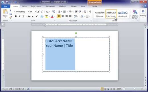 Selecting a Different Style for Your Text