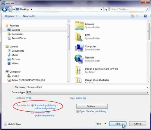 Optimize PDF for Printing and Save File
