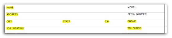 HVAC Form Component - Customer Information