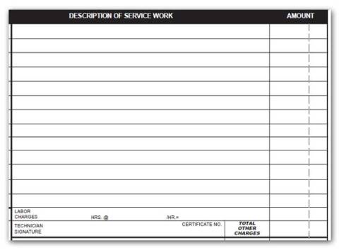 HVAC Form Components - Description of Work