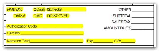 HVAC Form Components - Method of Payment