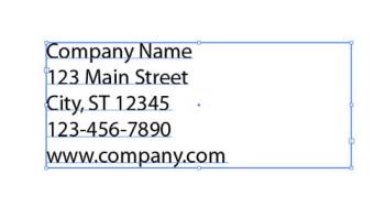 Illustrator Form Tut - Type in Your Company's Information