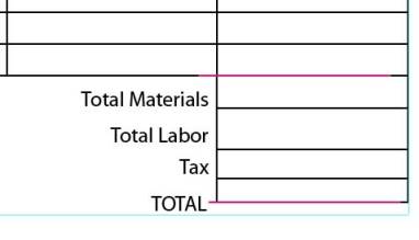 Illustrator Form Tut - Draw Five Lines for Totals Rectangle
