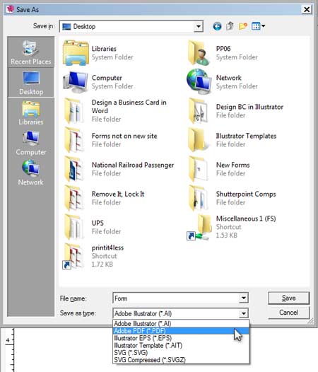 Illustrator Form Tut - Save Document as PDF