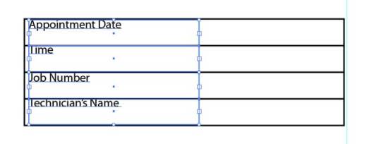 Illustrator Form Tut - Line Up All Text Boxes With the Lines Above Them