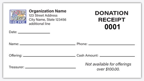 Full Color Donation Receipts