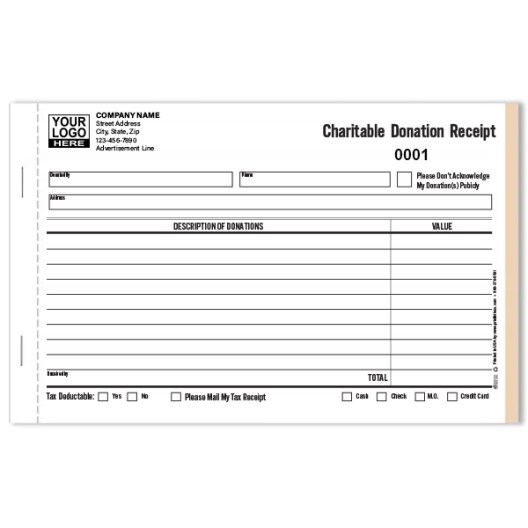 Charitable Donation Receipt Book