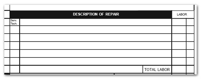 Auto Form Components - Labor & Repair Instructions