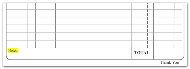 Sales Inv Form Components - Notes