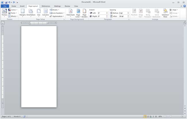Word Env #10 Tutorial - Document in Portrait Orientation