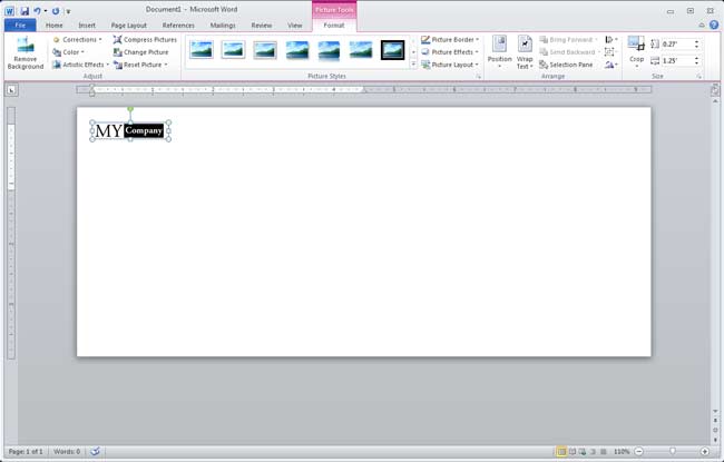 Word Env #10 Tutorial - Logo Shown on Envelope