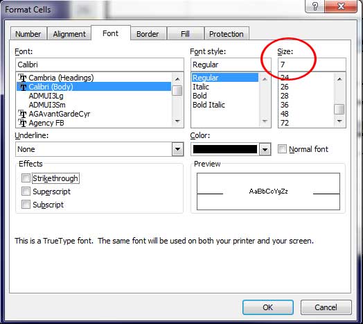 Design Invoice In Excel - Font Size for Cells B:27 - D:30