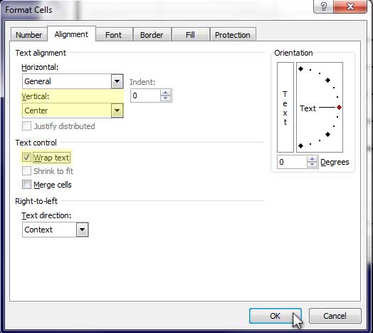 Design Invoice In Excel - Wrap Text in Customer Signature Cell