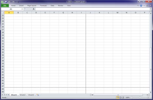 Design Invoice In Excel - Boundaries for Letter Sized Form