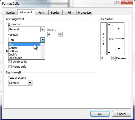 Design Invoice In Excel - Align Customer Info Text to the Top of Cell