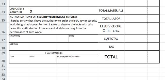 Design Invoice In Excel - Draw Vertical Lines in Bottom Left Section