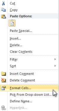 Design Invoice In Excel - Select Format Cells