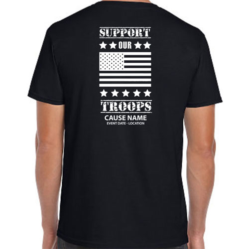 Support Our Troops American Flag Volunteer Shirts