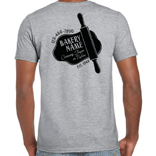 Bakery T-Shirt with Rolling Pin Dough Logo