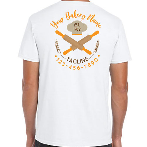 Bakery Chef Company T-Shirts with Rolling Pin Logo – Full Color