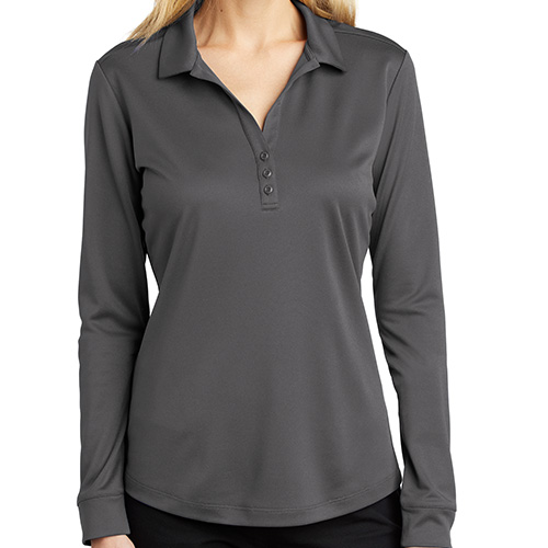 Port Authority Ladies Silk Touch Long Sleeve Polo Shirt