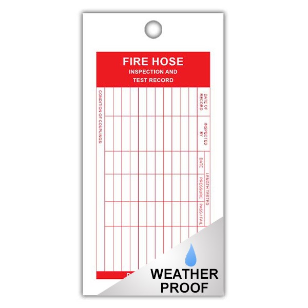 Fire Hose Inspection Tag