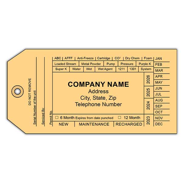 Fire Extinguisher Recharge Tag