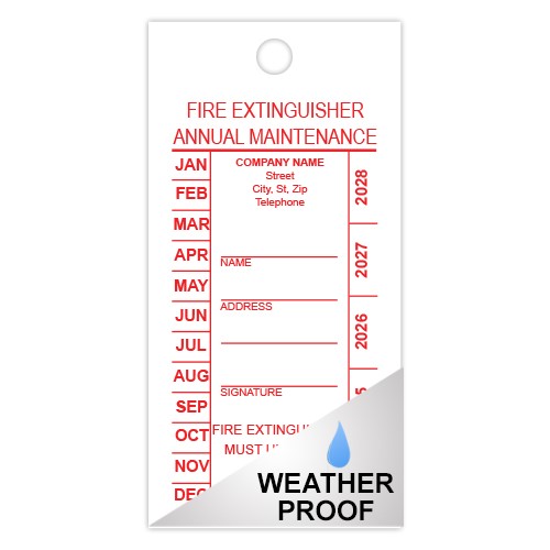 Fire Extinguisher Annual Tag