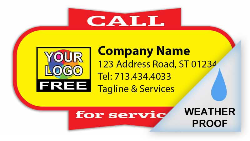 Call for Service Label – Weatherproof