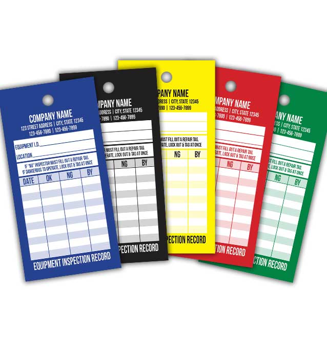 Equipment Inspection Record Tags