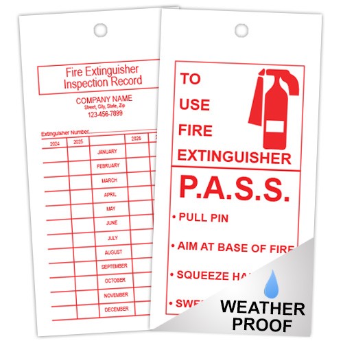 Fire Extinguisher Inspection Record Tag
