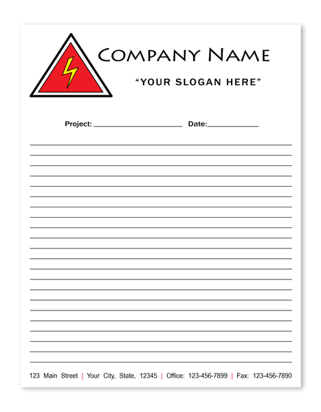 Electrical Company Notepad- Half page