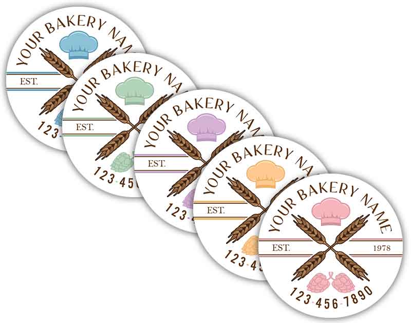 Bakery Cafe Circle Labels