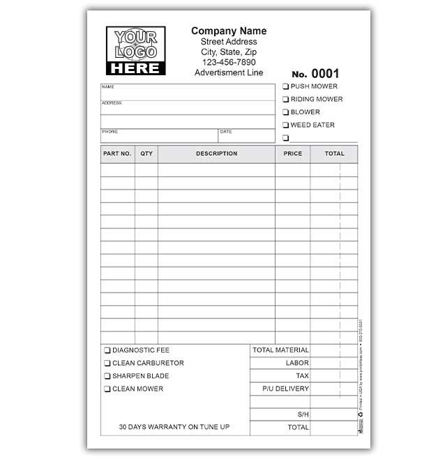 Lawn Mower Repair Form