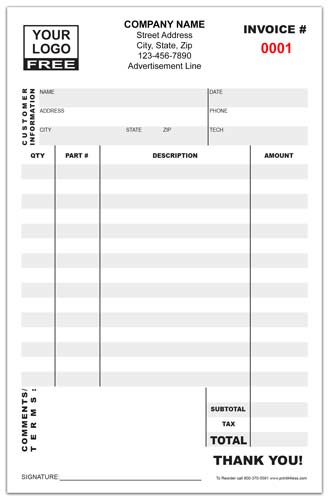 Half Page Business Invoices