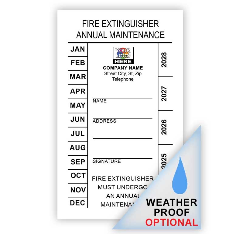 Fire Extinguisher Annual Label