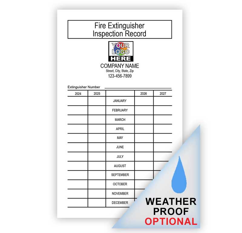 Fire Extinguisher Inspection Record Label