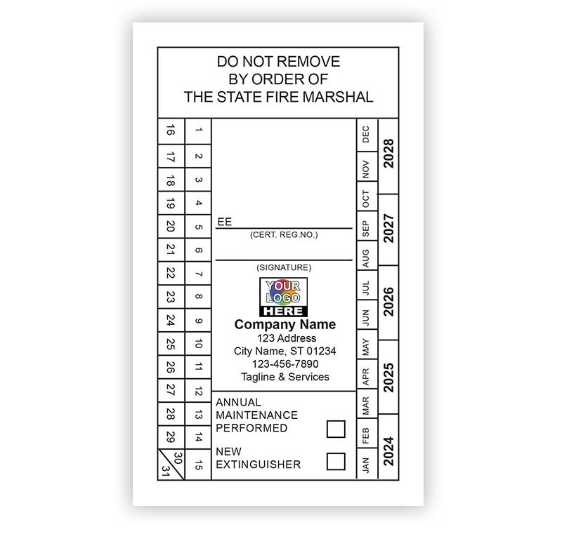 Fire Extinguisher Annual Maintenance Performed Label