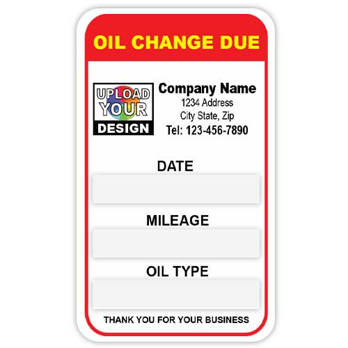 Oil Change Due Label