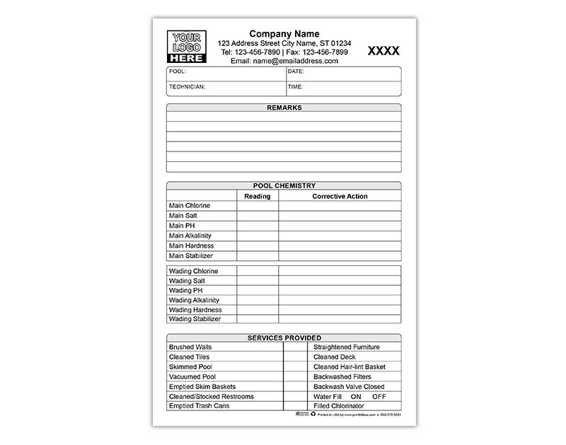 Pool – Spa Service Form