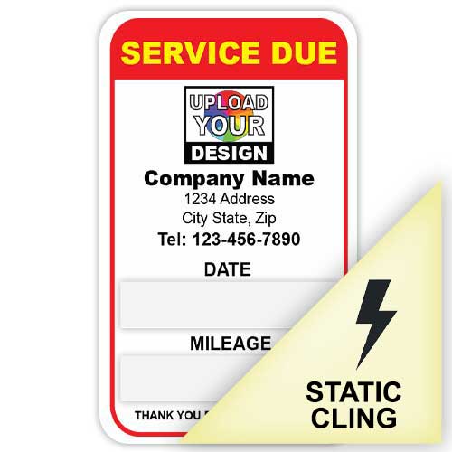 Static Cling Label – Service Due