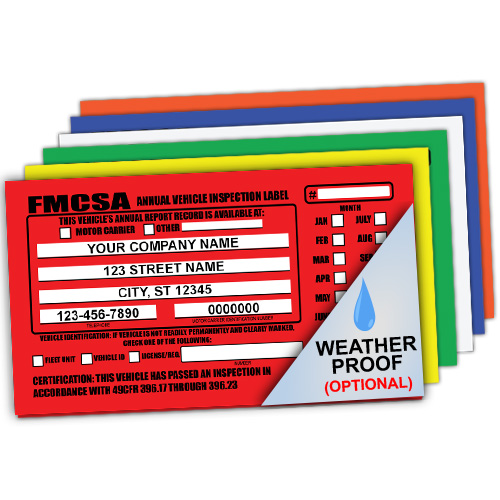 FMCSA Annual Vehicle Inspection Label