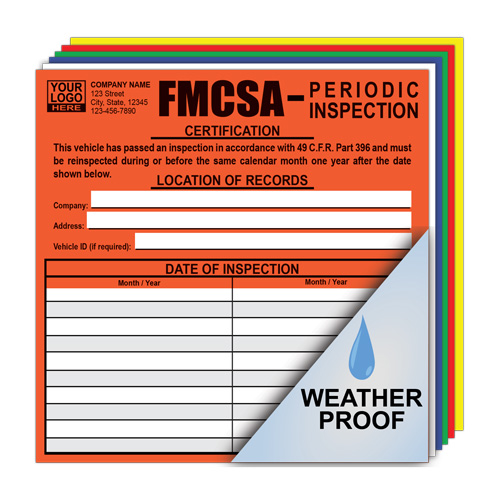 FMCSA Periodic Inspection Label