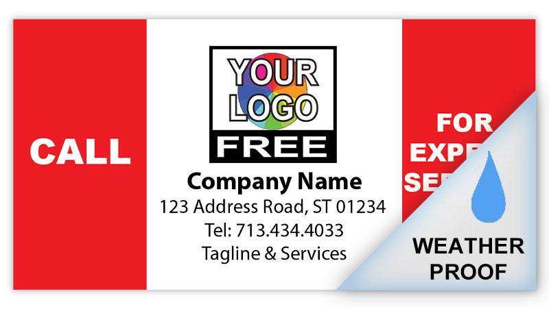 Call for Expert Service Label – Weatherproof